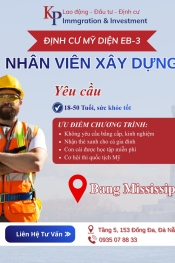 Tuyển Lao Động Xây Dựng Đi Mỹ Diện EB3 Phổ Thông – Cơ Hội Nhận Thẻ Xanh Cho Cả Gia Đình