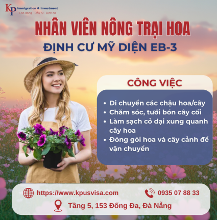 TUYỂN NHÂN VIÊN FARM HOA TẠI MIAMI, FLORIDA  DIỆN EB3